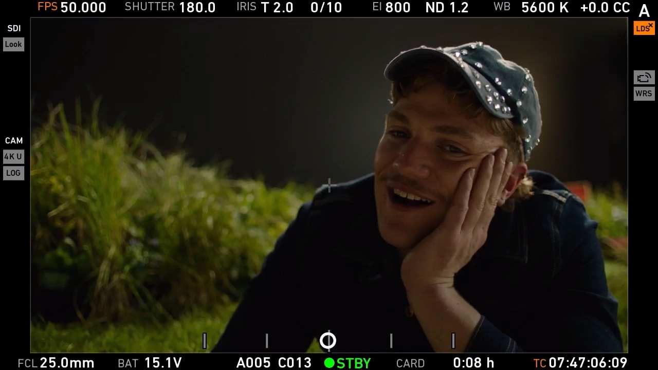 In-Camera Shot of an actor in the High Res, Thinkhouse, and Keelings virtual production shoot